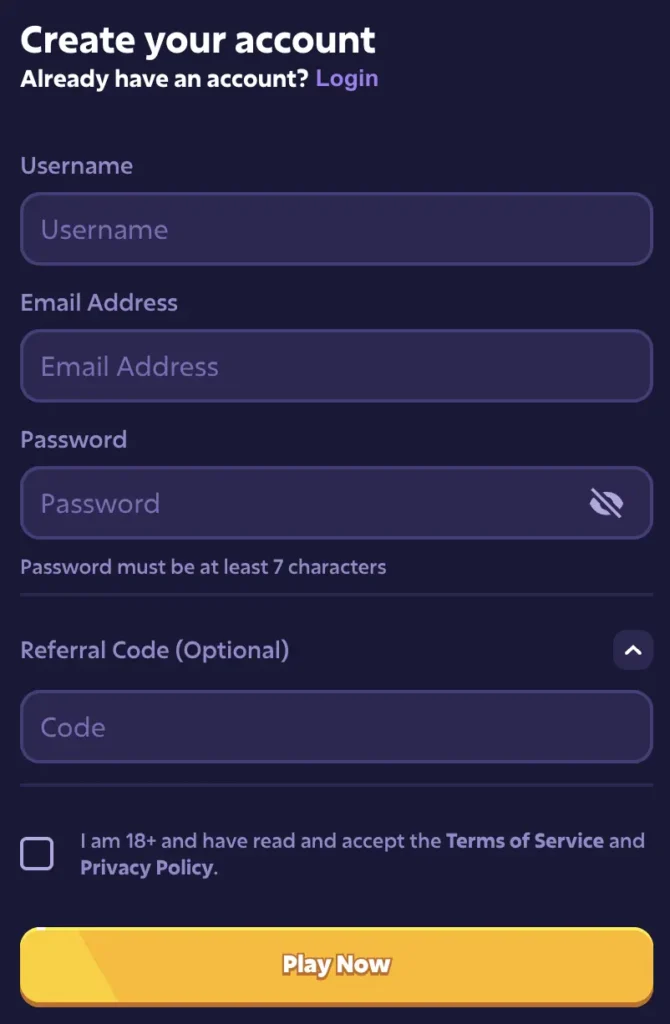 Roobet Sign Up